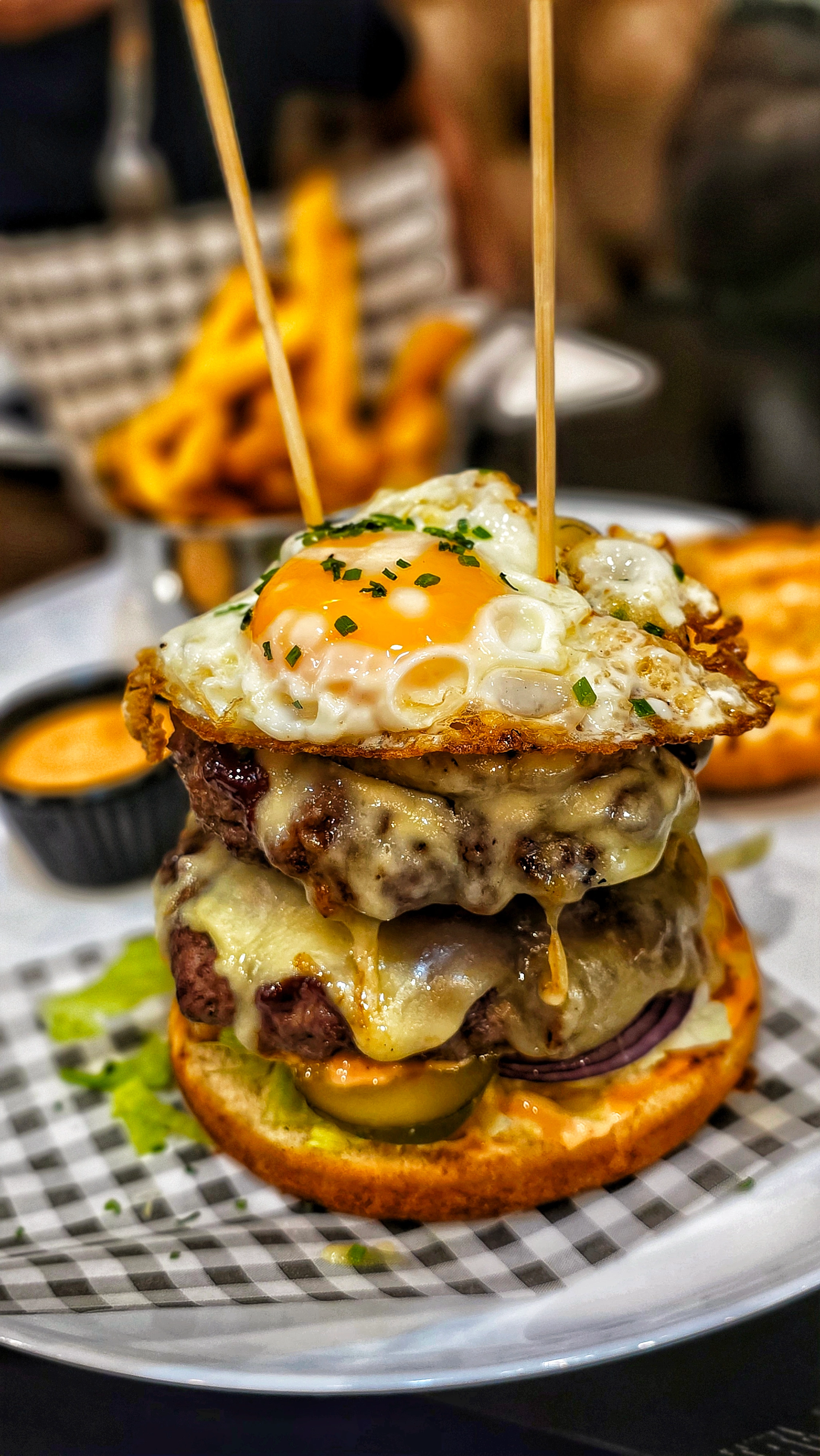 A photo of a juicy burger